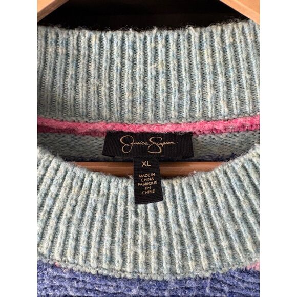 Jessica Simpson Portia Multicolor Striped Sweater Size XL - Picture 4 of 6